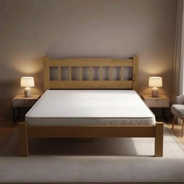 Imagem de Cama Queen De Casal Nogueira Em Madeira Maciça Reforçada - Nogueira Nogueira