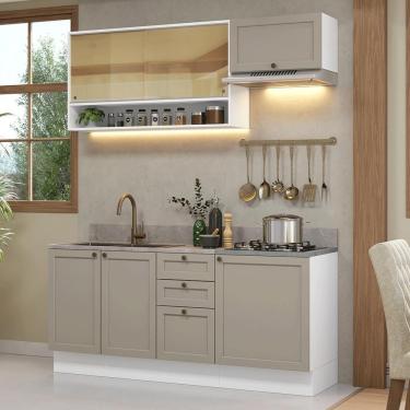 Imagem de Armário De Cozinha Compacta 180 Cm Branco/crema Vik Madesa 05 Branco/crema