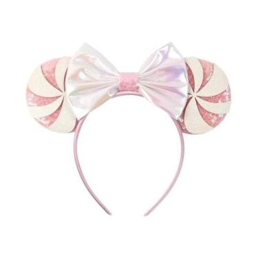 Imagem de Tiara De Natal Com Lantejoulas Em Forma De Floco De Neve Do Mickey Mou