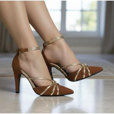 Imagem de Scarpin Sapato Feminino Salto Alto Bico Fino Social Premium 10 cm Gene