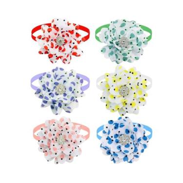 Imagem de Gravatas Borboleta Ajustáveis Para Pets, 10 Peças, Coleiras De Flores 