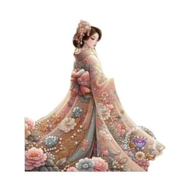 Imagem de Kit De Pintura Diamante Estilo Antigo Mulher Com Guarda-Chuva 5D DIY B