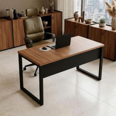 Imagem de Mesa Escritório Escrivaninha Industrial 140cm x 60cm Pés Metal F5 Offi