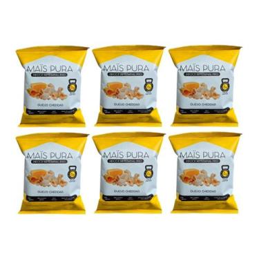 Imagem de Kit 6 Pipoca Natural com Proteína e Colágeno  Queijo Cheddar 30g Mais 