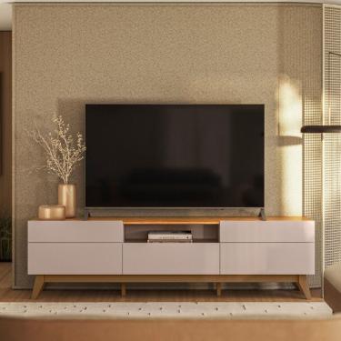 Imagem de Rack Para Tv Com 5 Gavetase Nicho Central Aberto Canela