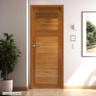Imagem de Folha de Porta Madeira Maciça Angelim 210x60x3,3 Petropolitana Jomadi Natural