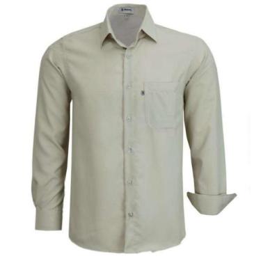 Imagem de Camisa Social Amil Microleve Masculina Clássica Manga Longa Não Amassa