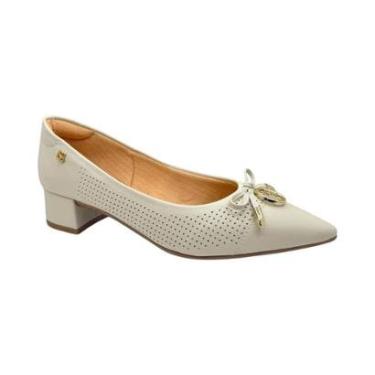 Imagem de Sapato Salto Baixo Grosso Bico Fino Feminino Santinelli Preto 39-Feminino