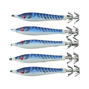 Imagem de Conjunto De Iscas De Lula Brilhante De 10cm, 5 Peças, Iscas De Camarão