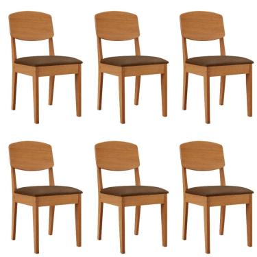 Imagem de Conjunto com 6 Cadeiras MDF Copper para Sala de Jantar Moderna Mobilia