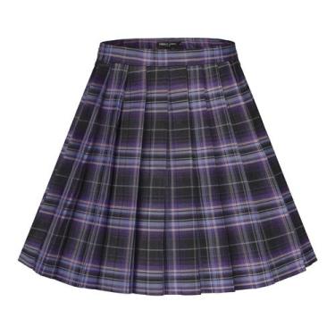 Imagem de Minissaia Urban CoCo, uniformes femininos, xadrez, plissados, GG (9)