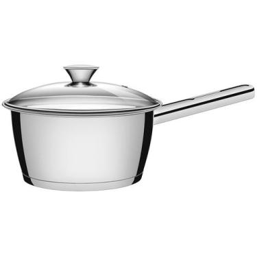 Imagem de Panela em Aço Inox 16 cm com Fundo Triplo e Tampa de Vidro Allegra Tra