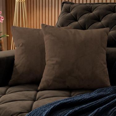 Imagem de Almofadas Kit Plumie. De 45x45cm 2 Uni Boucle Cama Inbox Marrom