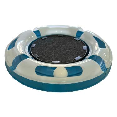Imagem de Arranhador para Gatos OEM Redondo Relax com Bolinha Miau Azul Base Polipropileno Carpete 35 e 5cm 1 Unidade