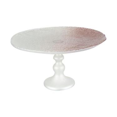 Imagem de Centro de mesa Blanchi vidro 21,5x10cm branco e rosé -L Hermitage - L'