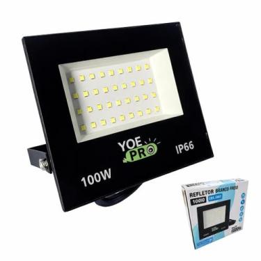 Imagem de Refletor Holofote LED Bivolt 100w IP66 Branco Frio - Iluminação Extern