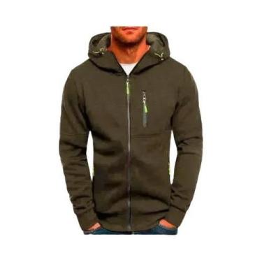 Imagem de Jaqueta Masculina Com Capuz Para Primavera, Moletom Casual Com Zíper, 