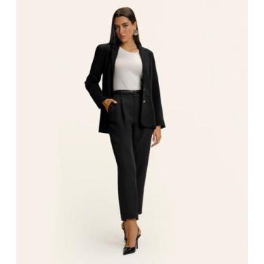 Imagem de Calça Feminina Cenoura Alfaiataria Endless Preto, G, Preto