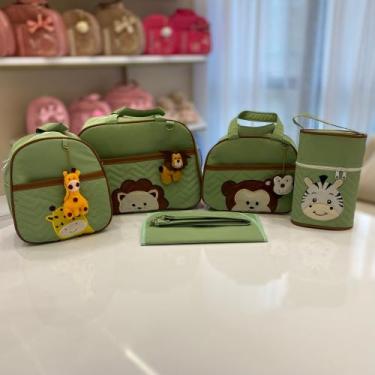 Imagem de Kit Bolsa Maternidade 5 Peças Grande Impermeável + Mochila + Trocador 