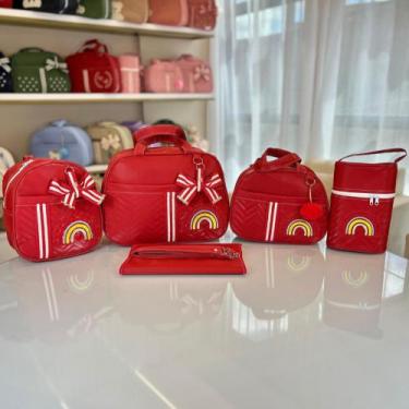 Imagem de Kit Bolsa Maternidade 5 Peças Grande Impermeável + Mochila + Trocador 