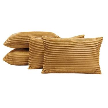 Imagem de Kit 04 Capas para Almofada Retangular 60cm x 30cm Velvet Sala Quarto M