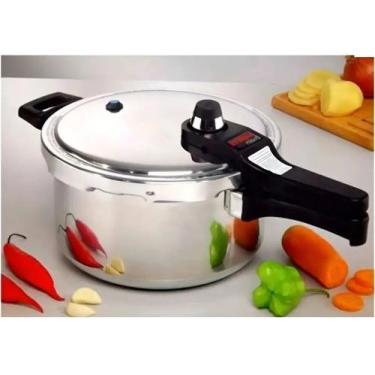 Imagem de Panela de Pressão 4.5L Nigro Eterna Polida Alumínio 6 Seguranças