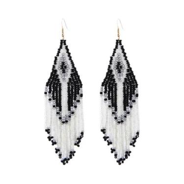 Imagem de Brincos Longos De Estilo Étnico Com Contas, Joias De Moda Para Mulhere