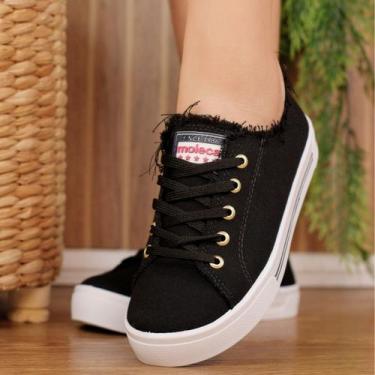 Imagem de Tênis Moleca Feminino Desfiado Casual Original 5667.722 Cor:PretoTaman