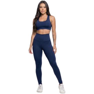 Imagem de Calça Legging Cós Alto Lisa Bella Fiore Roupa Para Academia Treino Moda Fitness Feminin...