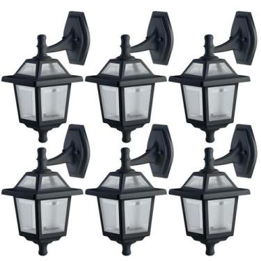 Imagem de Conjunto 6 Arandelas Coloniais 39cm Luminárias de Parede Preto Fosco J