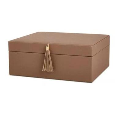 Imagem de Caixa Organizadora Marrom C/ Franja 18217 11x27,5x23,5cm Mart
