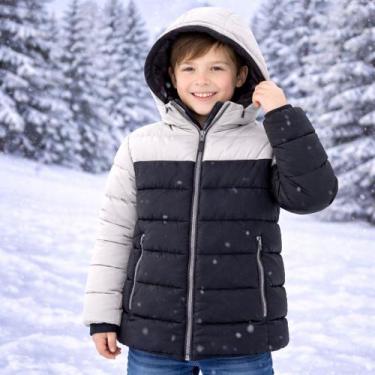 Imagem de Jaqueta Forrada Casaco Juvenil Menino Puffer Bobojaco Nylon Infantil E