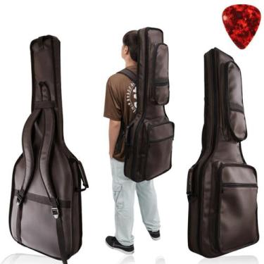 Imagem de Capa Case Bag De Guitarra material sintético Premium Marrom Estofada -