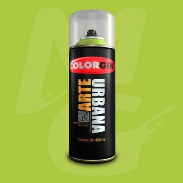 Imagem de Tinta Spray 400ml Arte Urbana Colorgin Alta Cobertura, Verde Neon