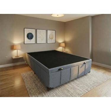 Imagem de Box Bau Casal Premium 1,44x1,94x0,48m Primore Linho Grafite