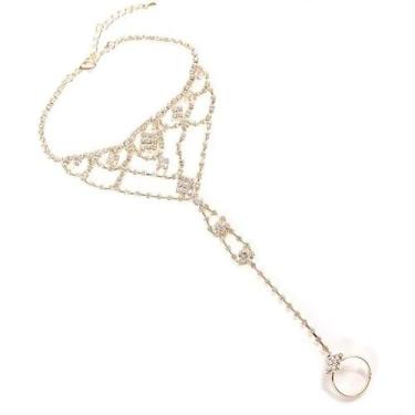 Imagem de Tornozeleira Feminina Com Strass E Corrente Para Os Dedos Dos Pés, Joi