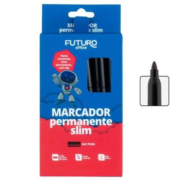 Imagem de Caixa com 10 Marcador Permanente Slim Traço 2mm Varias Cores - Futuro 