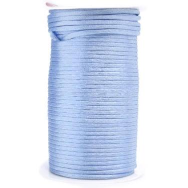 Imagem de Cordão de Cetim Rabo de Rato 4mm 100 Metros - artePunto, AZUL CLARO