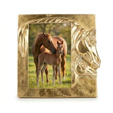 Imagem de Porta Retrato Poliresina Cavalo e Potro Dourado - Tuut