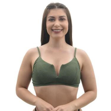 Imagem de Biquíni bojo removível decote aro em V Arsiè, P, Verde militar