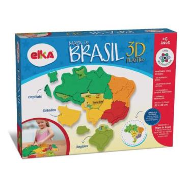 Imagem de Mapa do Brasil 3D Plástico Elka 