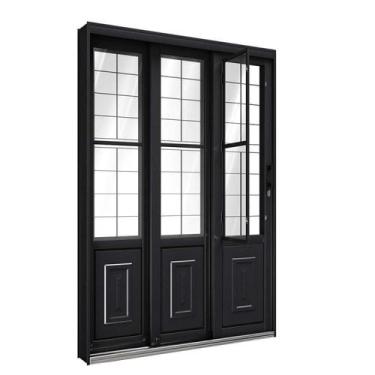 Imagem de Porta de Aço de Correr Lateral com Postigo e Grade Quadrada 3 Folhas 2