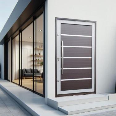 Imagem de Porta Pivotante Lambril Premium com Puxador Elite 240x150 Abertura Esq