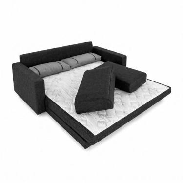 Imagem de Sofá-Cama Casal 2 Lugares Aurora Herval, Linho Grafite Fechado, 146 cm