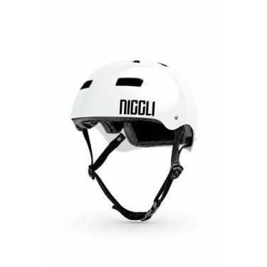 Imagem de Capacete branco fita preta pro brilho niggli, GG