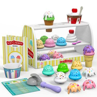 Imagem de Conjunto de brinquedos de sorvete de madeira Quimsity - Pretend Play p