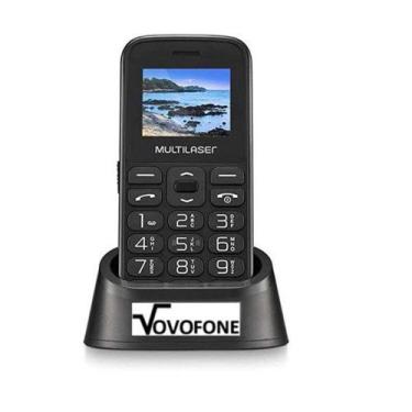 Imagem de Celular vovô&vovófone 2g botão sos teclas grandes + base - MULTILASER