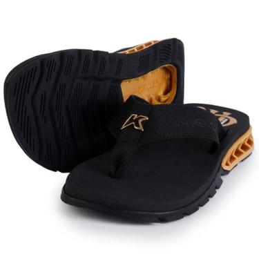 Imagem de Chinelo Kenner Flamengo Rakka Gold Masculino - Preto e Dourado - 37, 3