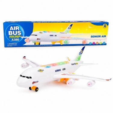 Imagem de Aviao De Brinquedo 60cm Com Luzes Para Criancas - GBG STORE