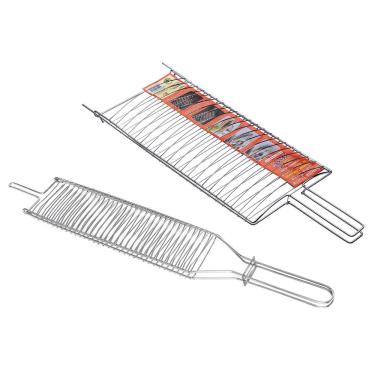 Imagem de Conjunto de Grelhas para Peixe e Coraçãozinho Utimil em Aço Cromado – 2 Peças 